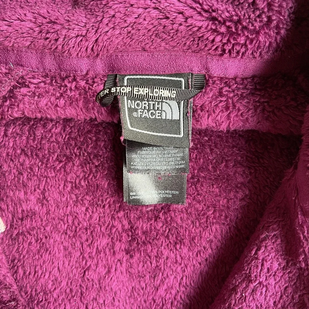 The North Face Jacket Womens Small Purple Fleece Full Zip Lined Logo Pockets